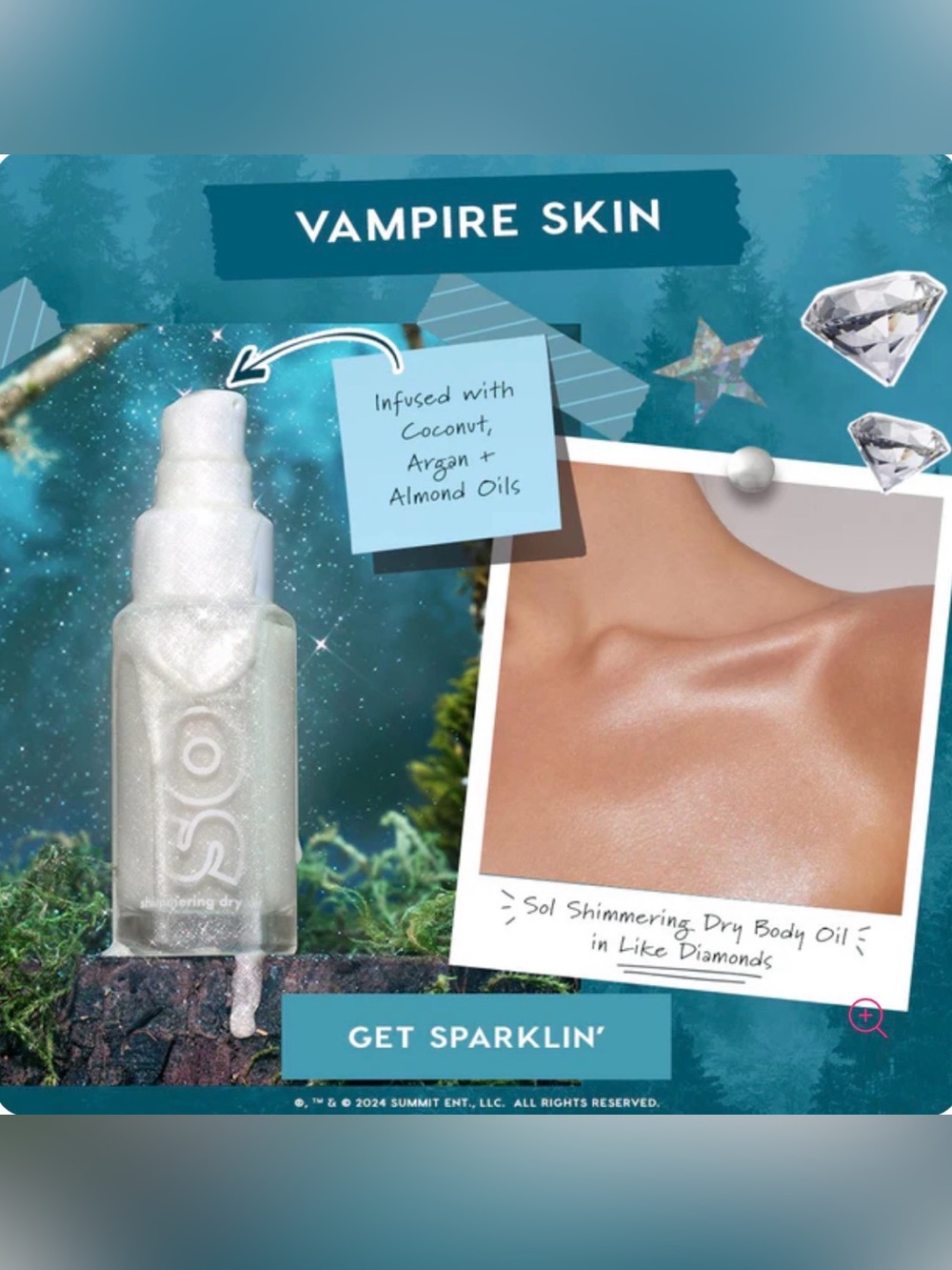 Colourpop SOL Shimmering Dry Body Oil Mini- Like Diamonds